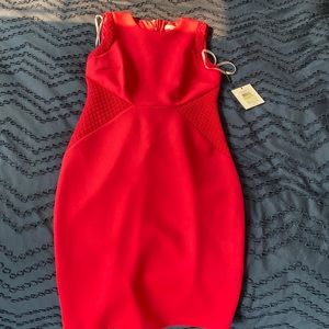 Calvin Klein hot pink fitted dress